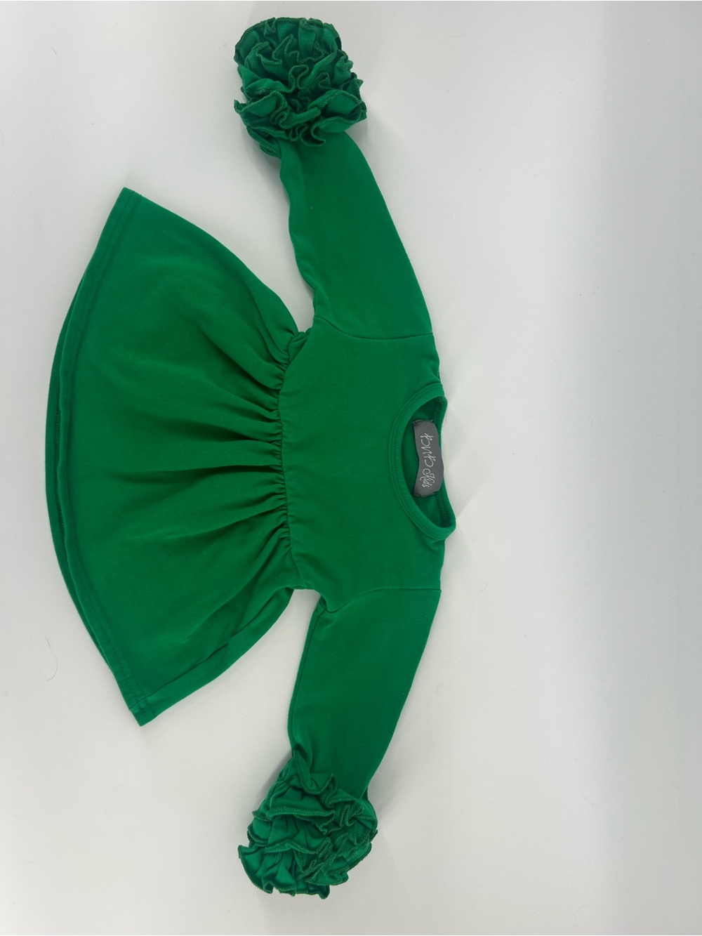 BNB Kids 6M bright Kelly green girls top, ruffled sleeve, empire waist